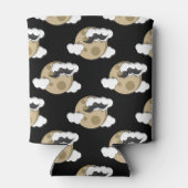Kawaii Happy Bat Flying op Full Moon Pattern Blikjeskoeler (Achterkant)