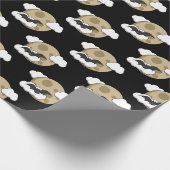 Kawaii Happy Bat Flying op Full Moon Pattern Cadeaupapier (Hoek)