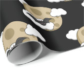 Kawaii Happy Bat Flying op Full Moon Pattern Cadeaupapier (Rol Hoek)