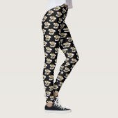 Kawaii Happy Bat Flying op Full Moon Pattern Leggings (Rechts)
