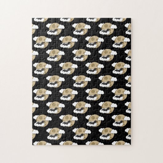 Kawaii Happy Bat Flying op Full Moon Pattern Legpuzzel (Verticaal)