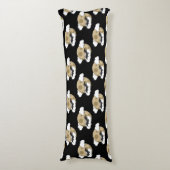 Kawaii Happy Bat Flying op Full Moon Pattern Lichaamskussen (Voorkant Verticaal)