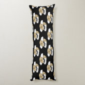 Kawaii Happy Bat Flying op Full Moon Pattern Lichaamskussen (Achterkant (Verticaal))