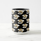 Kawaii Happy Bat Flying op Full Moon Pattern Mok (Midden)