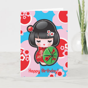 Kawaii Happy Birthday Kaart