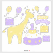 Kawaii Happy Birthday Vinyl Stickers (Vel)