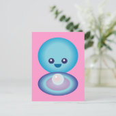 Kawaii Happy Clam Briefkaart (Staand voorkant)