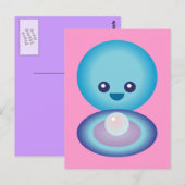 Kawaii Happy Clam Briefkaart (Voorkant / Achterkant)