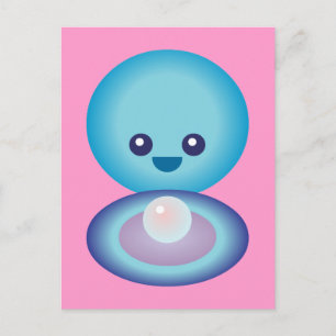 Kawaii Happy Clam Briefkaart