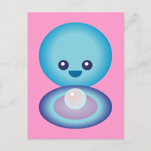 Kawaii Happy Clam Briefkaart (Voorkant)
