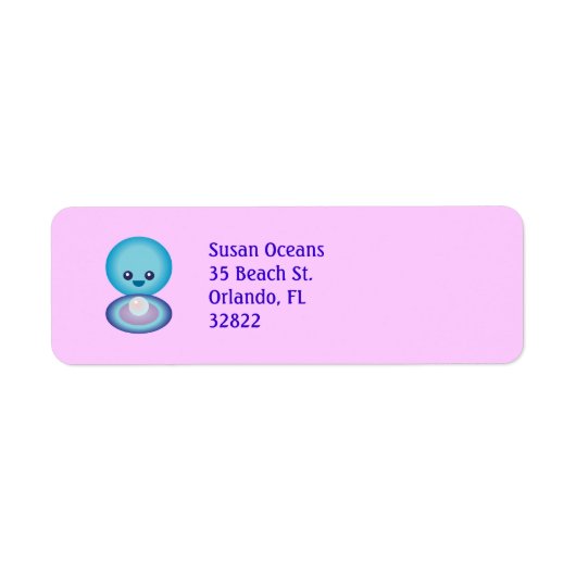 Kawaii Happy Clam Etiket (Voorkant)