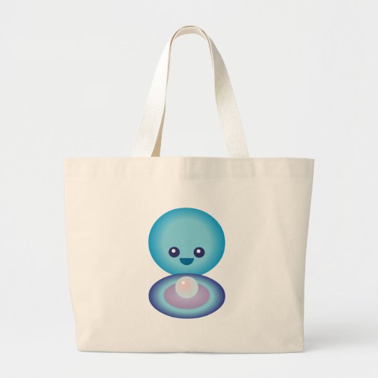 Kawaii Happy Clam Grote Tote Bag (Voorkant)
