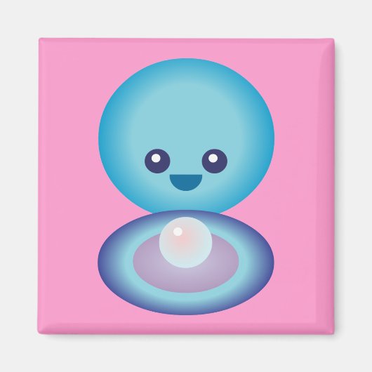Kawaii Happy Clam Magneet (Voorkant)