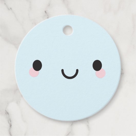 Kawaii Happy Face Bedankjes Labels (Voorkant)
