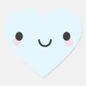 Kawaii Happy Face Hart Sticker (Voorkant)