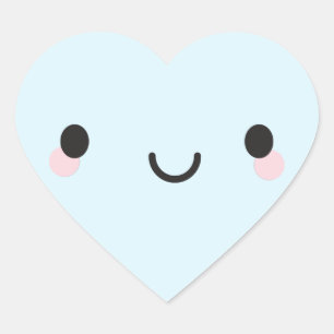 Kawaii Happy Face Hart Sticker