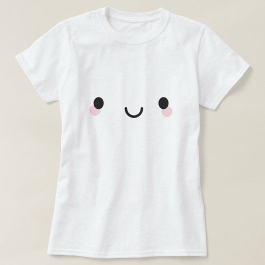 Kawaii Happy Face T-shirt (Design voorkant)