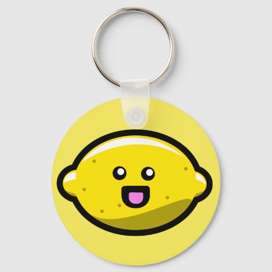 Kawaii Happy Lemon Sleutelhanger (Voorkant)