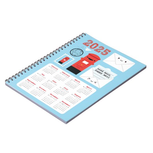 Kawaii Happy Mail 2025 Kalender Notitieboek (Linkerzijde)