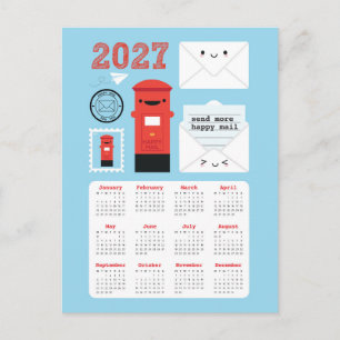Kawaii Happy Mail 2027 Agenda Briefkaart