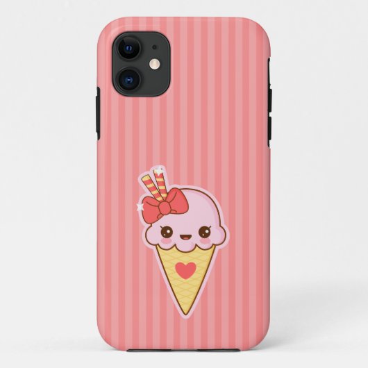Kawaii Happy Strawberry Ice crème cone Case-Mate iPhone Case (Achterkant)