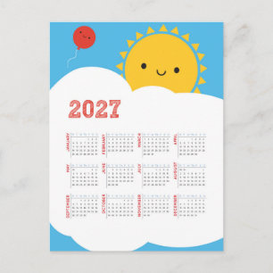 Kawaii Happy Sun 2027 Agenda Briefkaart