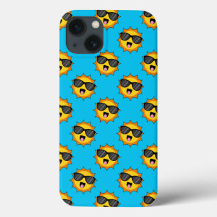 Kawaii Happy Sun met zonnebril Case-Mate iPhone Case