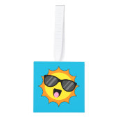 Kawaii Happy Sun met zonnebril Decoratie (Voorkant)