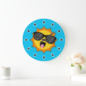 Kawaii Happy Sun met zonnebril Grote Klok (Huis)