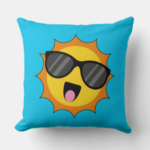 Kawaii Happy Sun met zonnebril Kussen