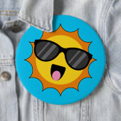 Kawaii Happy Sun met zonnebril Ronde Button 6,0 Cm (In situ)