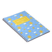 Kawaii Happy Suns en Clouds Pattern Notitieboek (Rechterzijde)