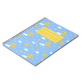 Kawaii Happy Suns en Clouds Pattern Notitieboek (Linkerzijde)