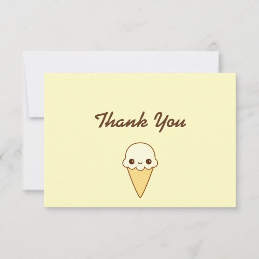 Kawaii Happy vanilla Ice crème Bedankkaart (Voorkant)