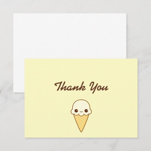 Kawaii Happy vanilla Ice crème Bedankkaart (Voorkant / Achterkant)