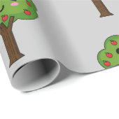 Kawaii Happy Winking Apple Tree Cadeaupapier (Rol Hoek)