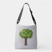 Kawaii Happy Winking Apple Tree Crossbody Tas (Voorkant)