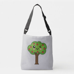Kawaii Happy Winking Apple Tree Crossbody Tas