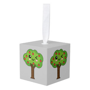 Kawaii Happy Winking Apple Tree Decoratie