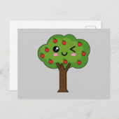 Kawaii Happy Winking Apple Tree Feestdagenkaart (Voorkant / Achterkant)
