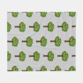 Kawaii Happy Winking Apple Tree Fleece Deken (Voorkant (Horizontaal))