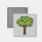 Kawaii Happy Winking Apple Tree Magneet (Voorkant / Achterkant)