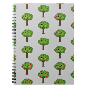 Kawaii Happy Winking Apple Tree Notitieboek