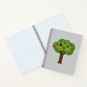 Kawaii Happy Winking Apple Tree Notitieboek (Binnen)