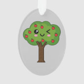 Kawaii Happy Winking Apple Tree Ornament (achterkant)