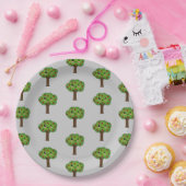Kawaii Happy Winking Apple Tree Papieren Bordje (Feest)