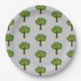 Kawaii Happy Winking Apple Tree Papieren Bordje