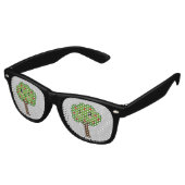 Kawaii Happy Winking Apple Tree Retro Zonnebril (Gekanteld)