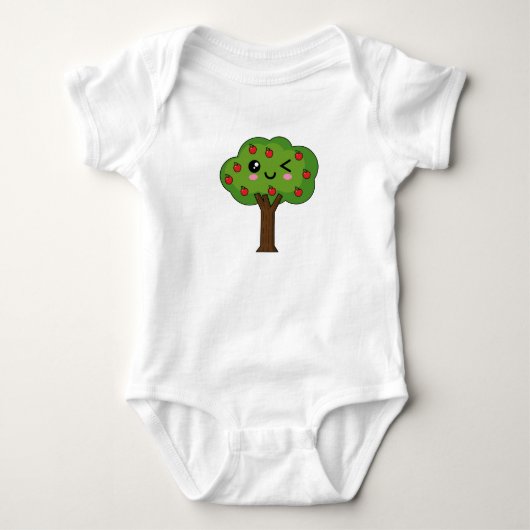 Kawaii Happy Winking Apple Tree Romper (Voorkant)