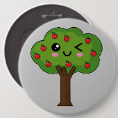 Kawaii Happy Winking Apple Tree Ronde Button 6,0 Cm (Voorkant /achterkant)